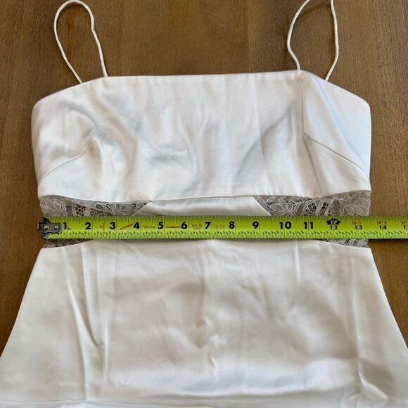 Sachin + Babi‎ White Satin Bridal Midi Slip Dress Size 0 - Picture 7 of 14